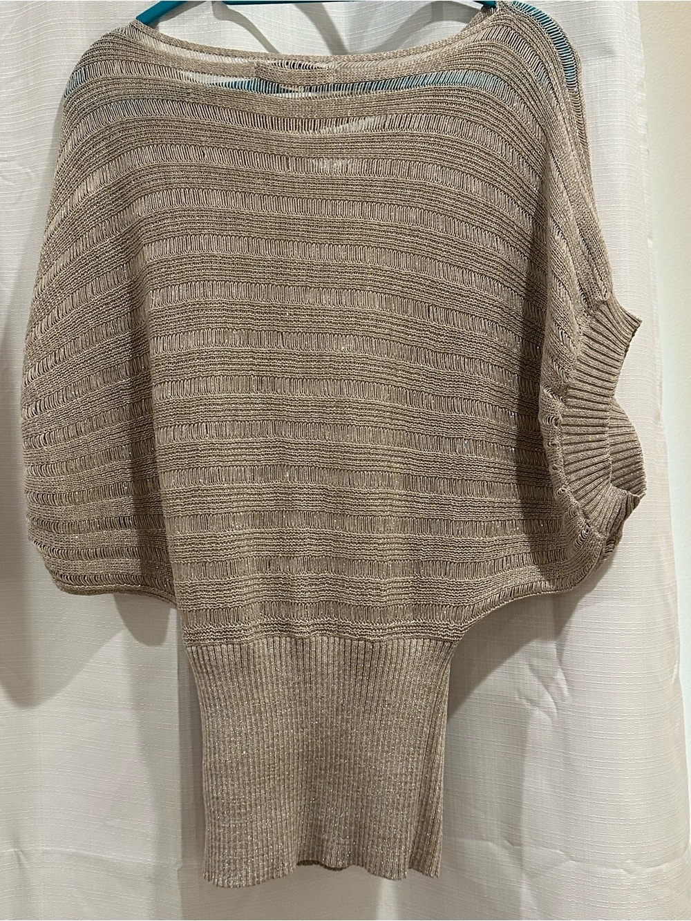Forever 21 Beige Off-the-Shoulder Ribbed Sweater